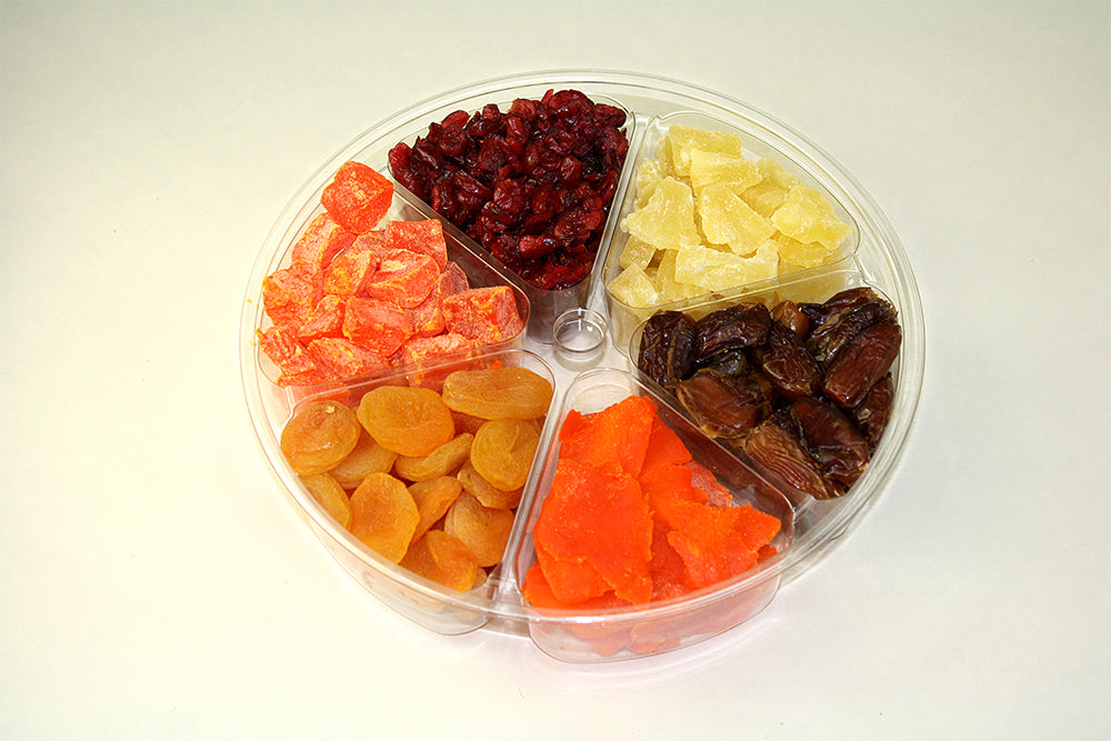 Tray with assorted dried fruit